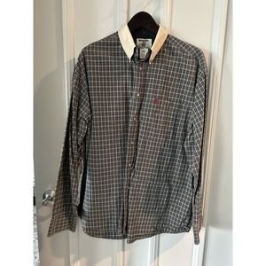 WRANGLER size XL PBR Professional Bull Riders Rodeo Shirt Plaid Button down C23